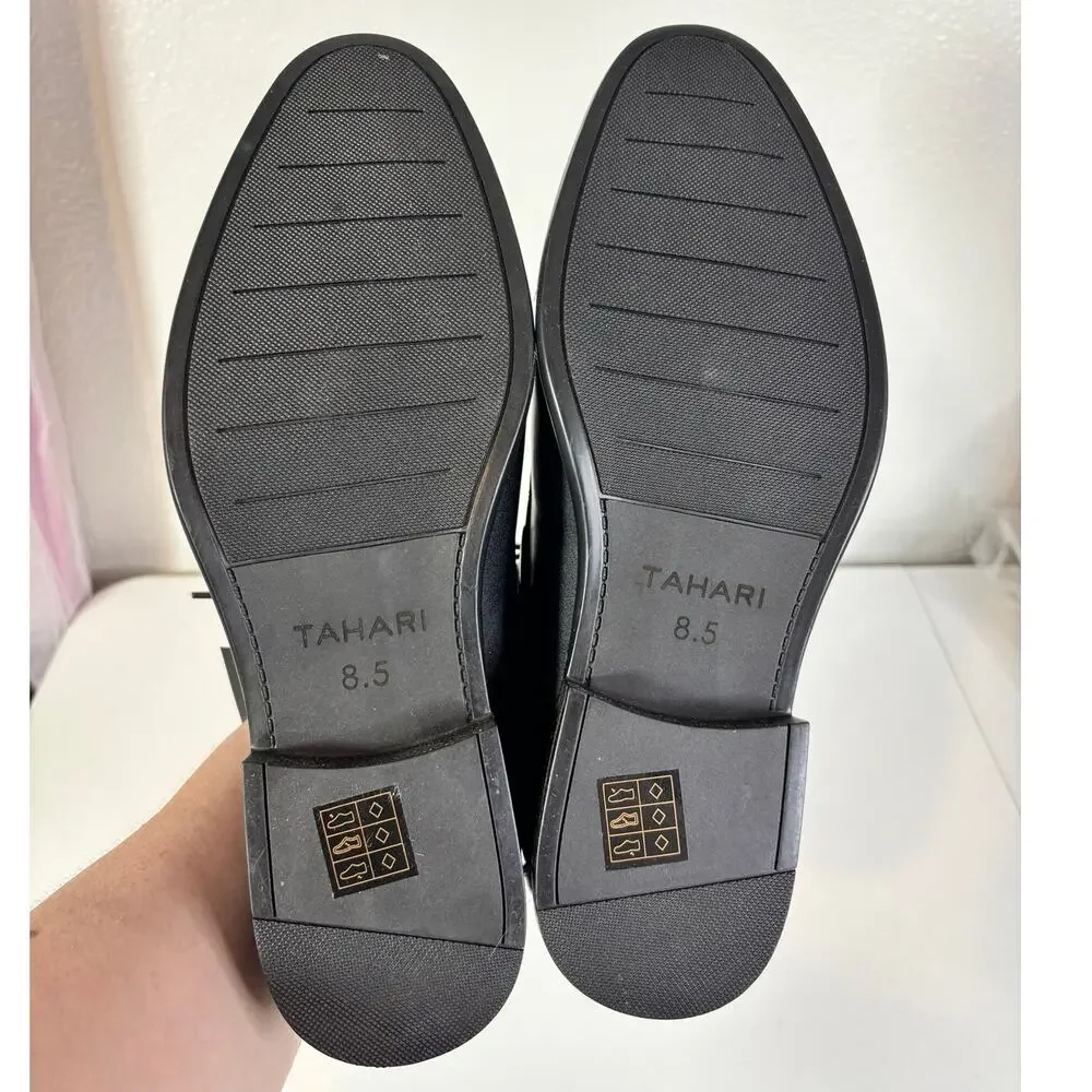 Tahari NWT Men's Size US 8.5 Black Leather Oxford Dress Shoes - Randall